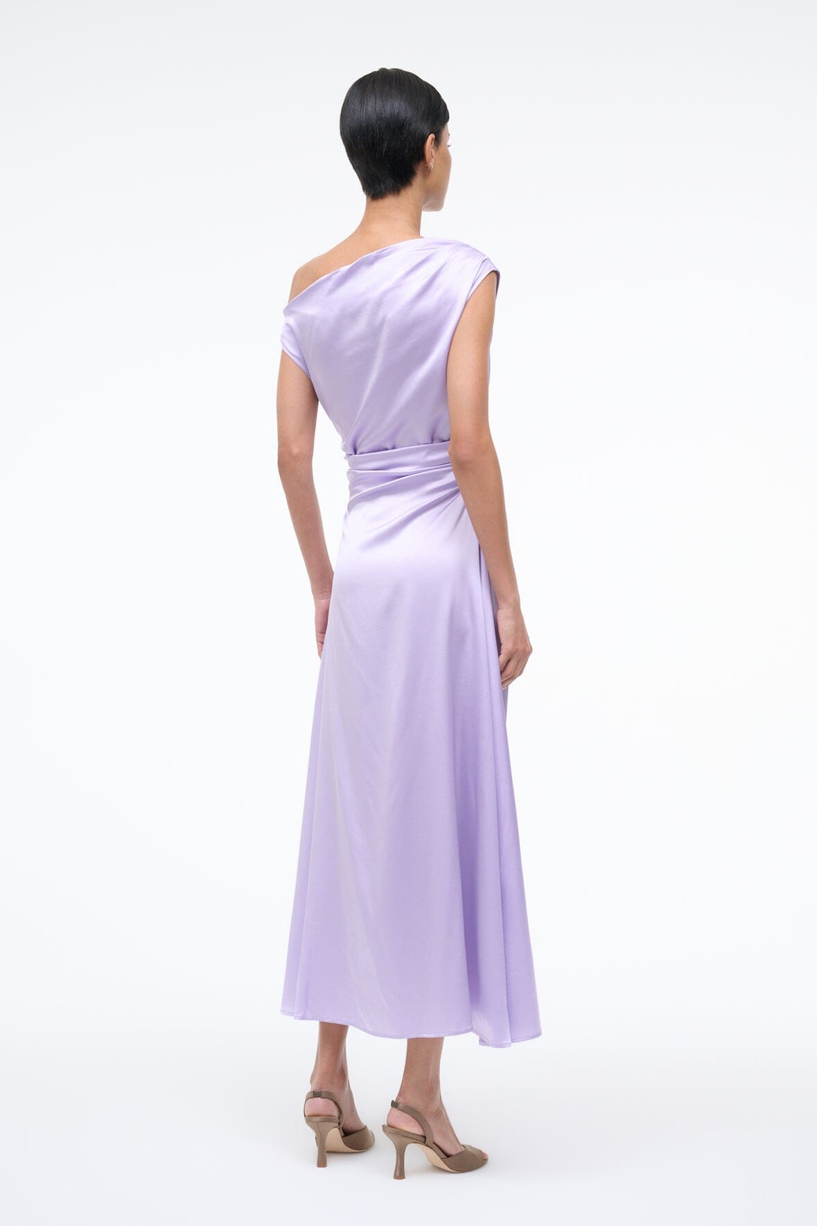 Phare Silk Dress Wisteria | STAUD New