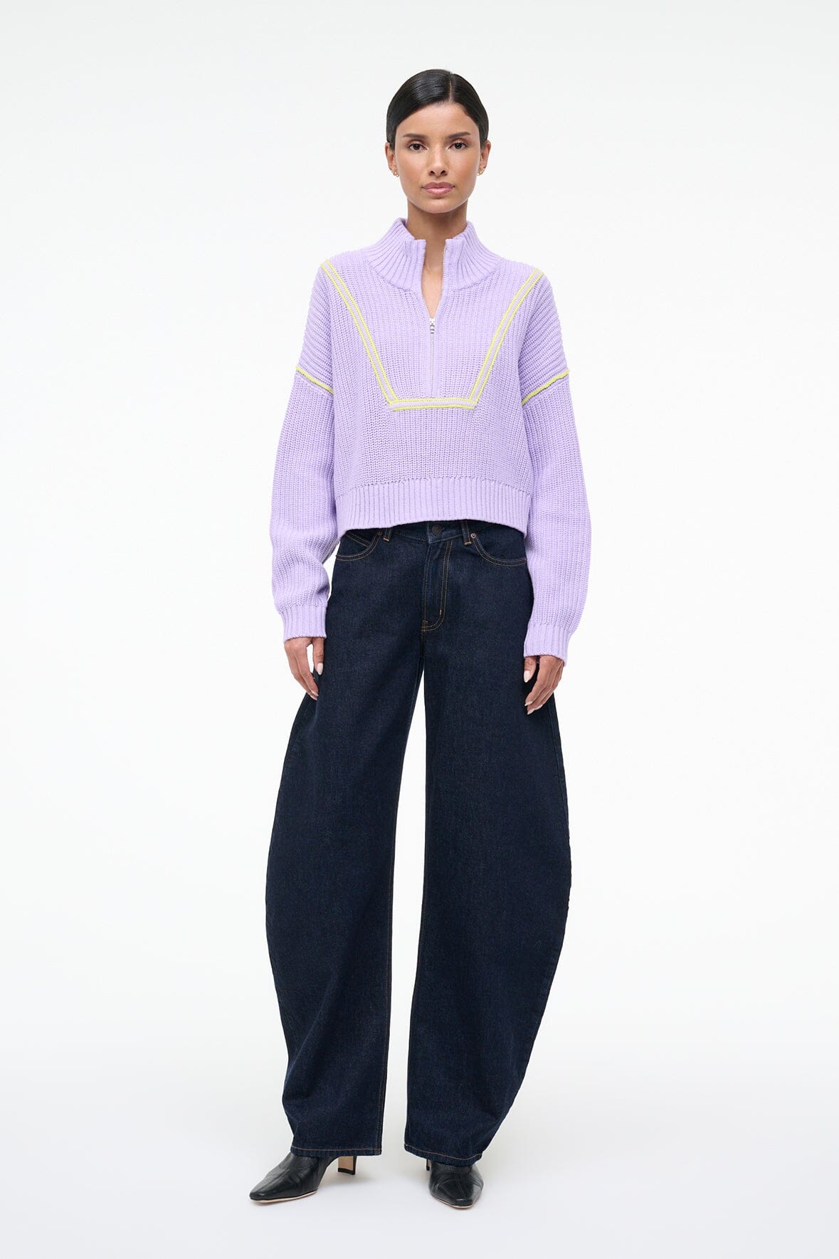 Cropped Hampton Sweater Wisteria | STAUD Best Seller