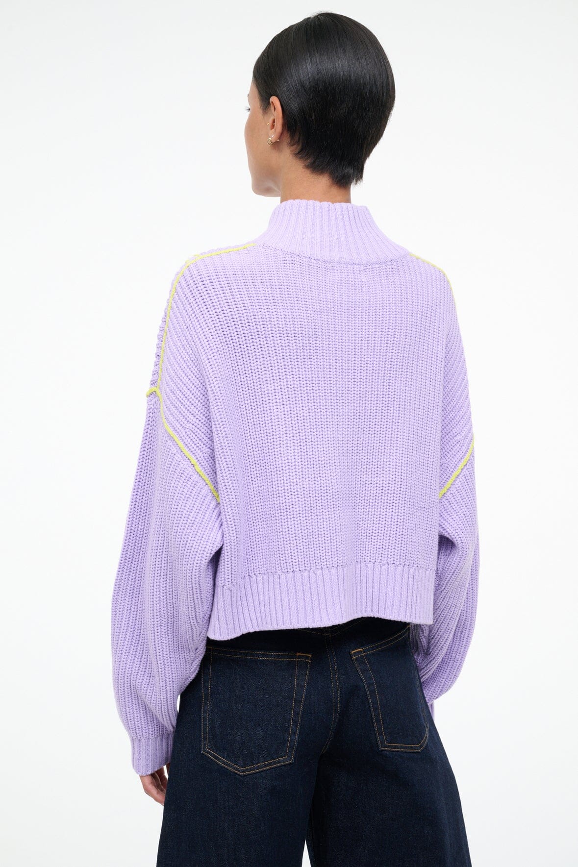 Cropped Hampton Sweater Wisteria | STAUD Best Seller