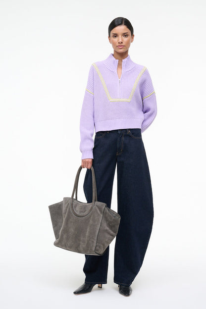 Cropped Hampton Sweater Wisteria | STAUD Best Seller