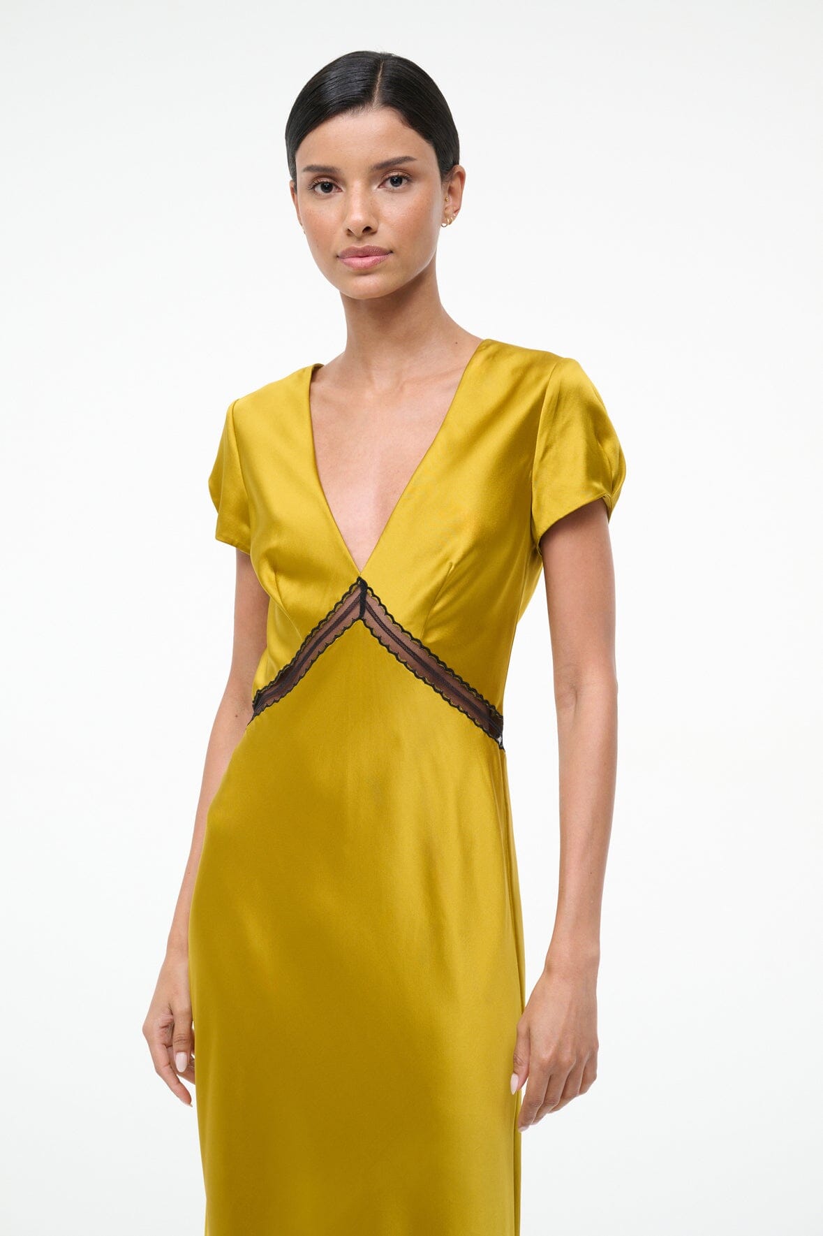Sab Silk Dress Turmeric | STAUD Classic