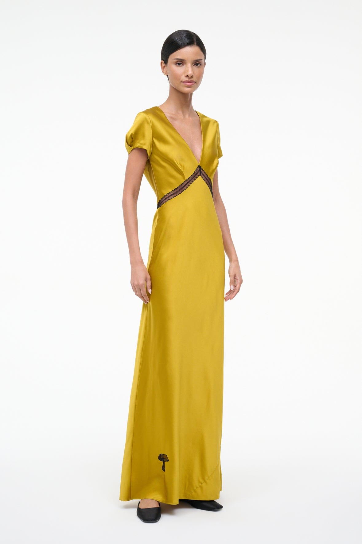 Sab Silk Dress Turmeric | STAUD Classic
