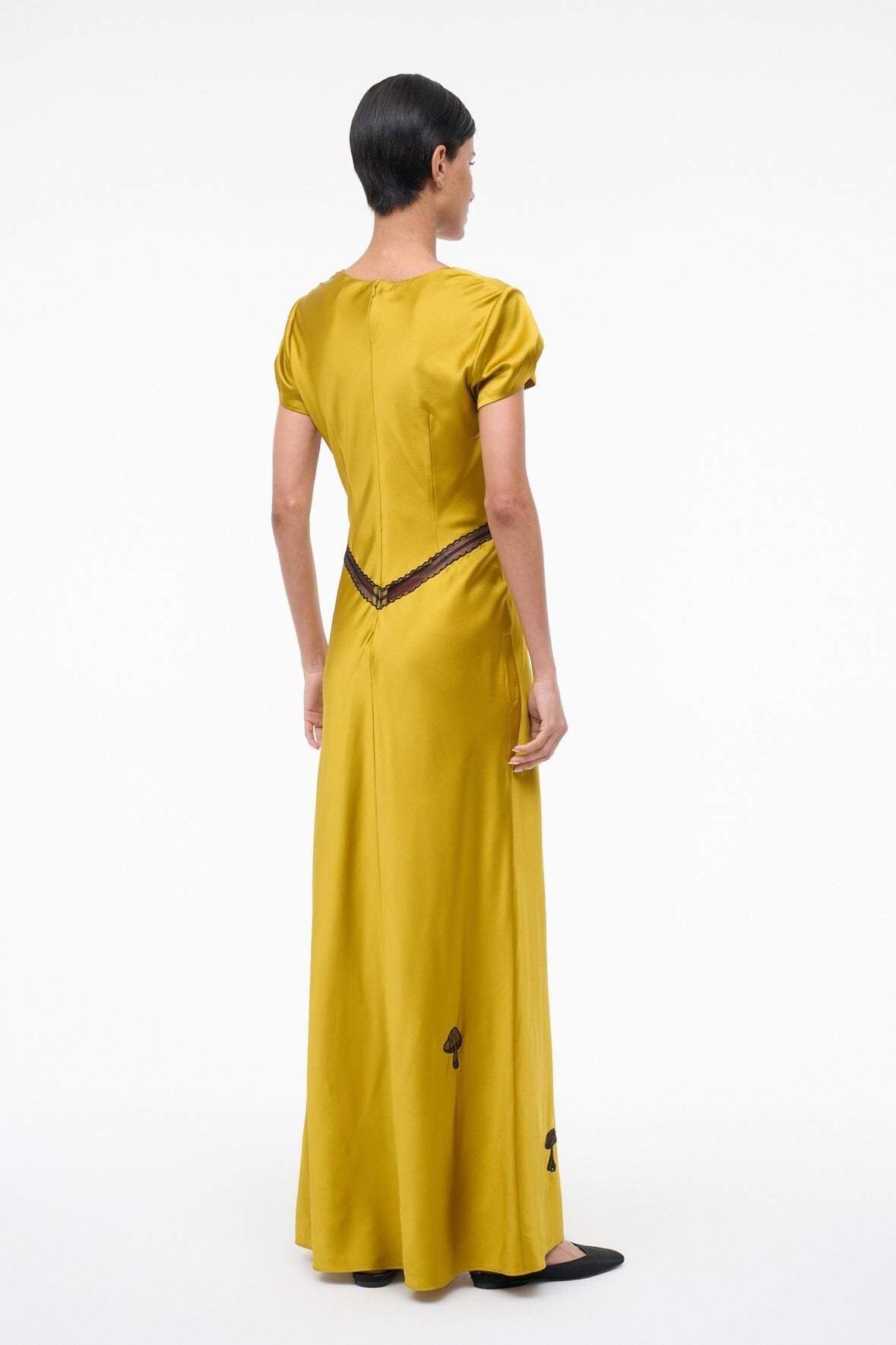 Sab Silk Dress Turmeric | STAUD Classic