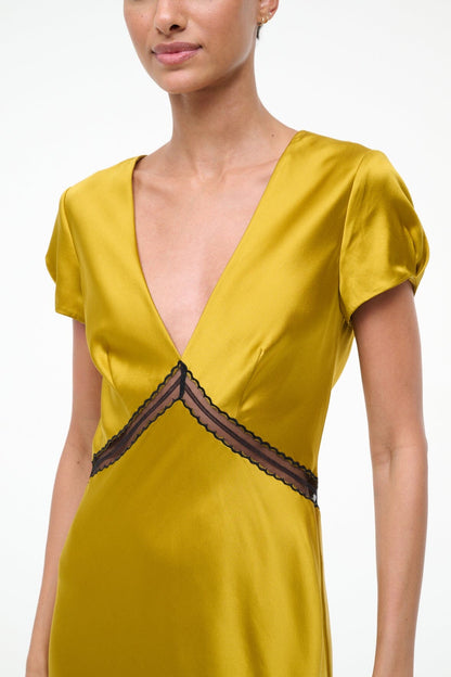 Sab Silk Dress Turmeric | STAUD Classic