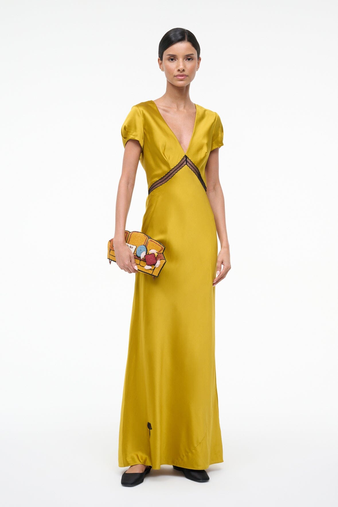 Sab Silk Dress Turmeric | STAUD Classic
