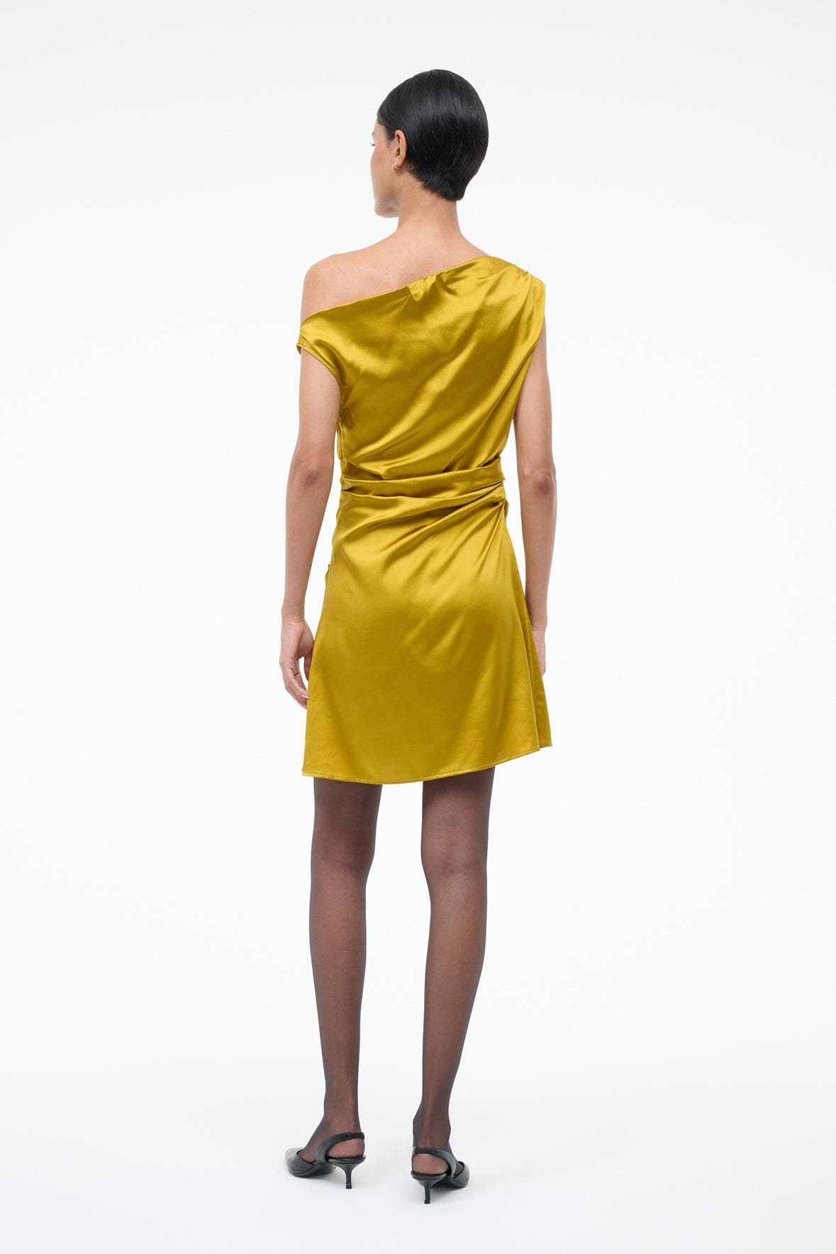 Mini Phare Silk Dress Turmeric | STAUD Best Seller