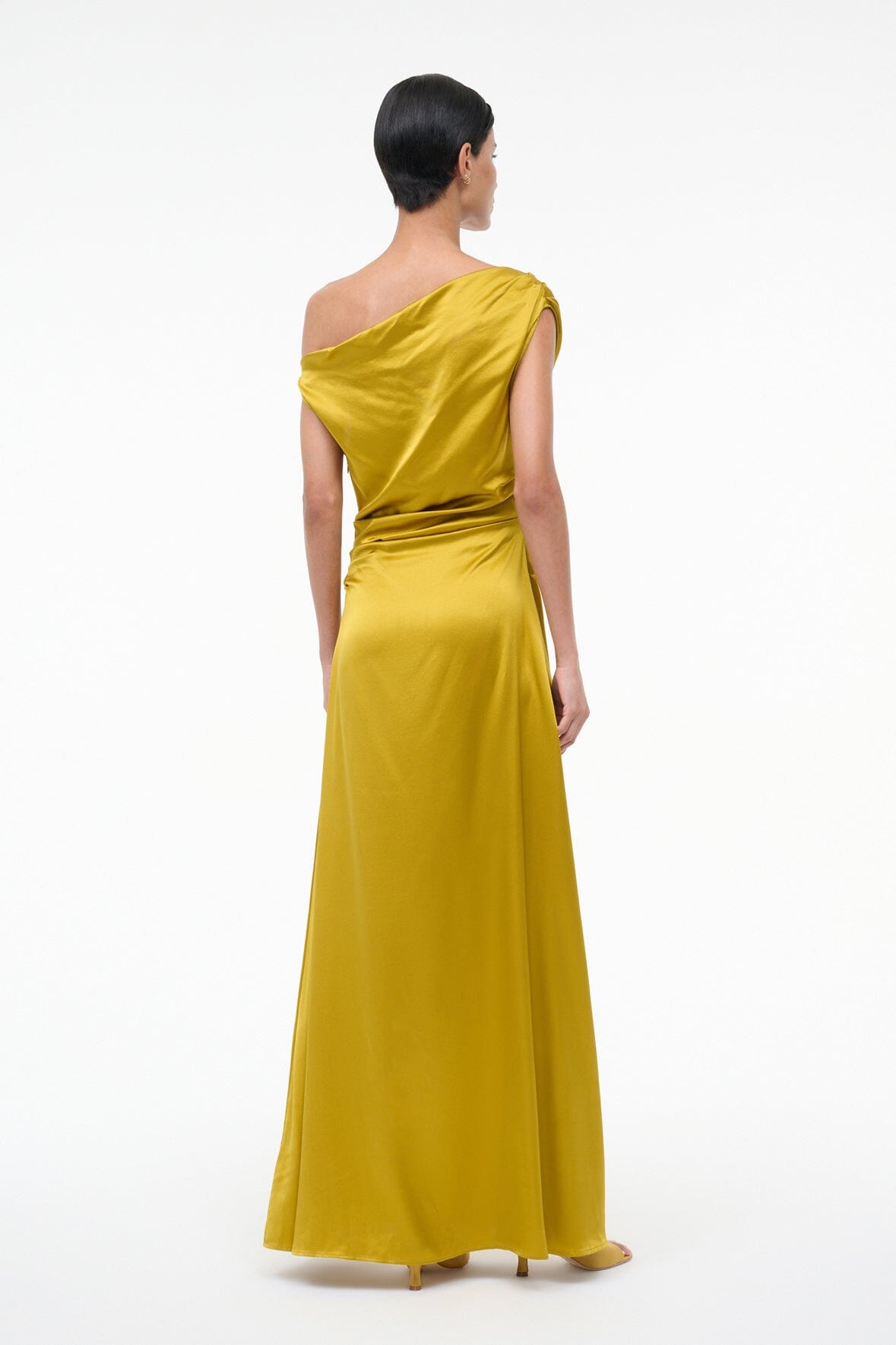 Maxi Phare Silk Dress Turmeric | STAUD Classic