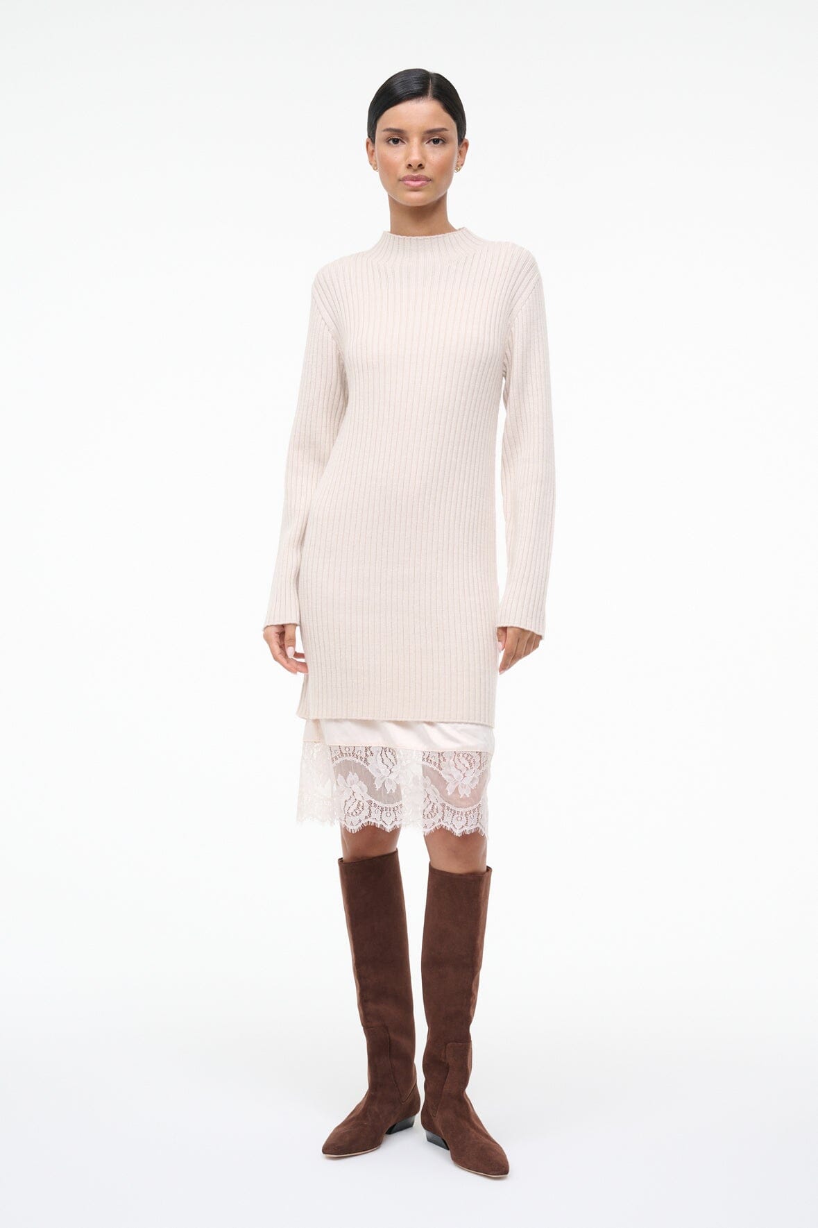 Willow Sweater Dress Ecru | STAUD Recommended