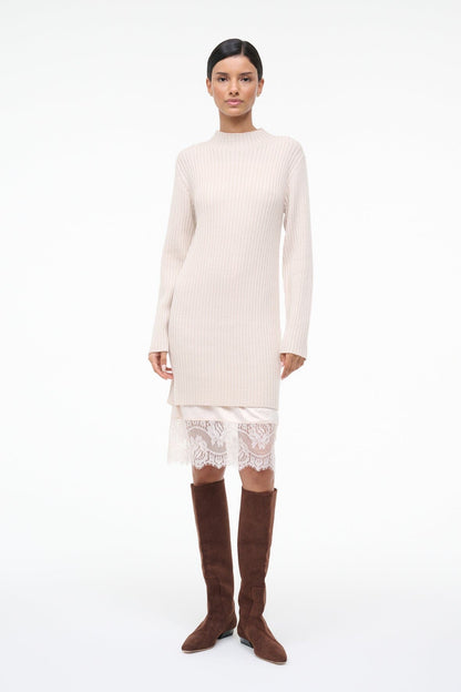 Willow Sweater Dress Ecru | STAUD Recommended