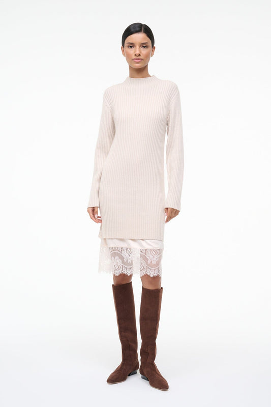 Willow Sweater Dress Ecru | STAUD Recommended