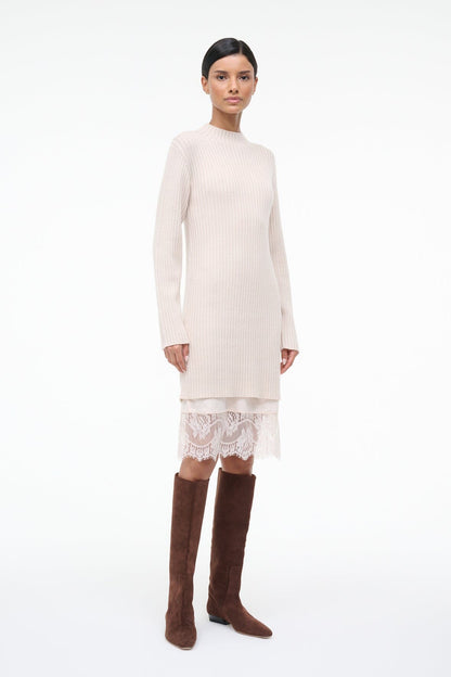Willow Sweater Dress Ecru | STAUD Recommended