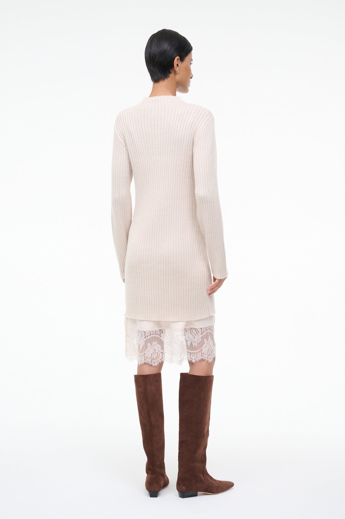 Willow Sweater Dress Ecru | STAUD Recommended