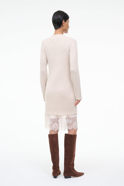 Willow Sweater Dress Ecru | STAUD Recommended