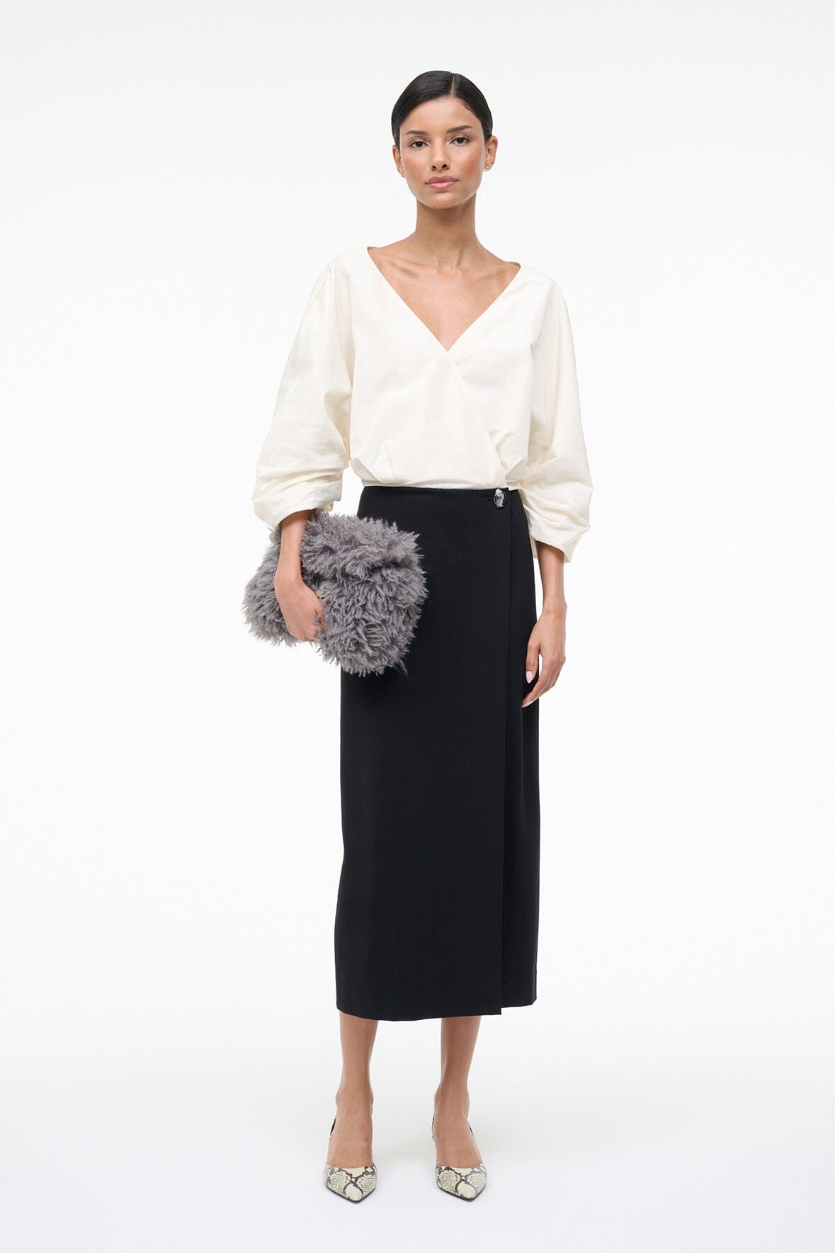 Orion Dress Ivory Black | STAUD Quality