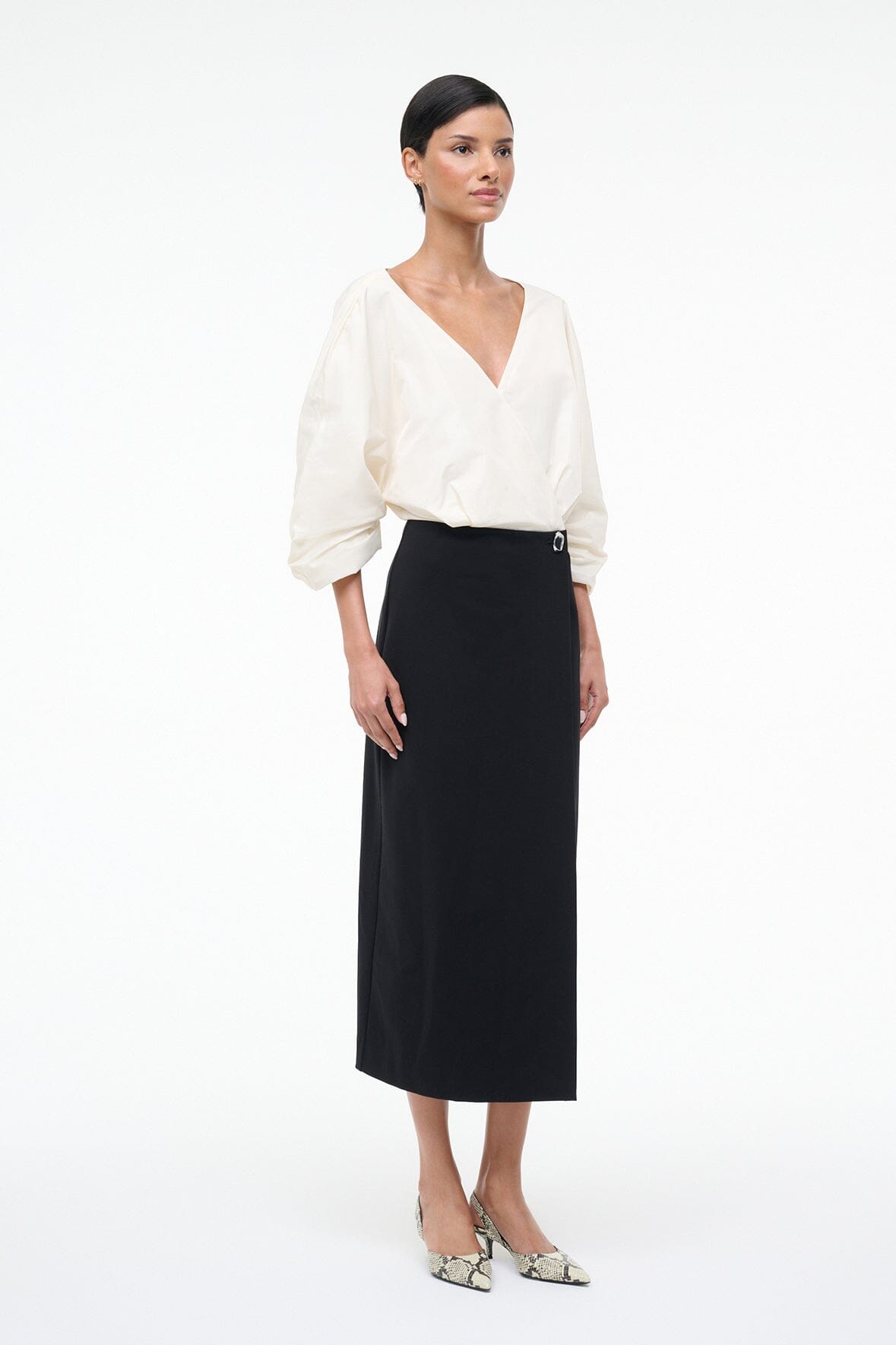 Orion Dress Ivory Black | STAUD Quality