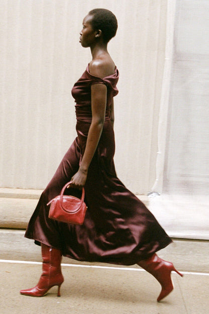 Phare Dress Merlot | STAUD Classic