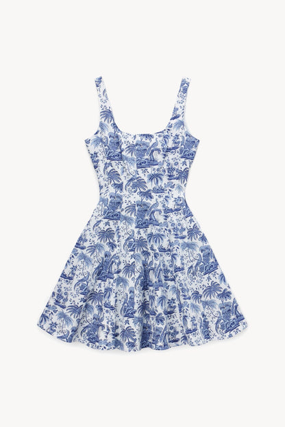 Mini Wells Dress - Blue Toile | STAUD Great Value