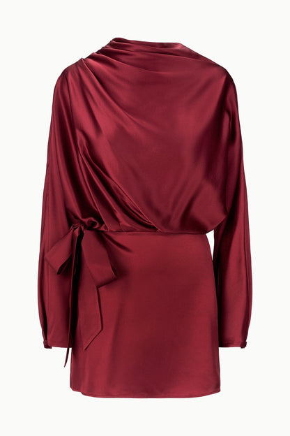 Phoebe Silk Mini Dress Sangria | STAUD Trusted