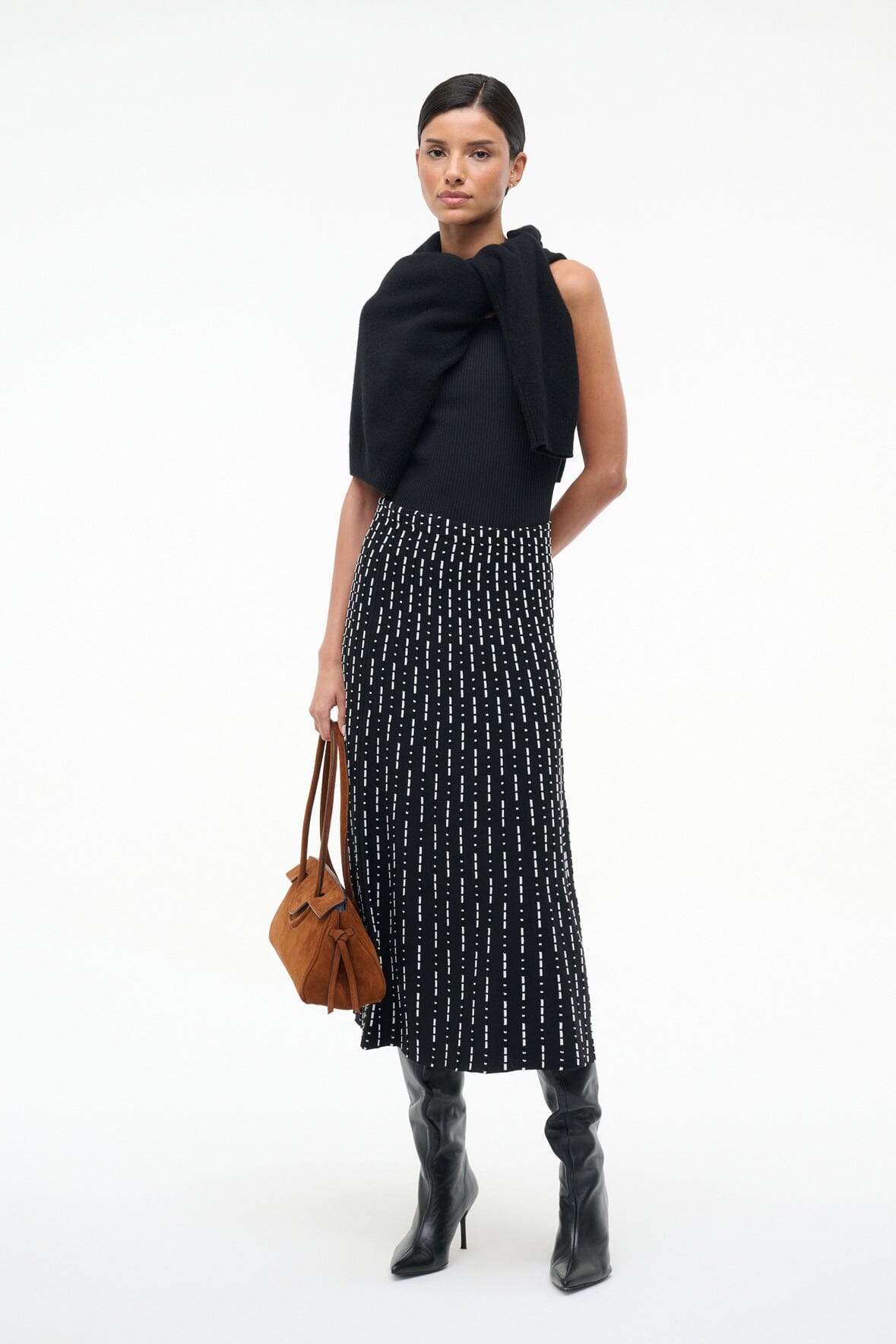 Lena Skirt Black Geo | STAUD Trending