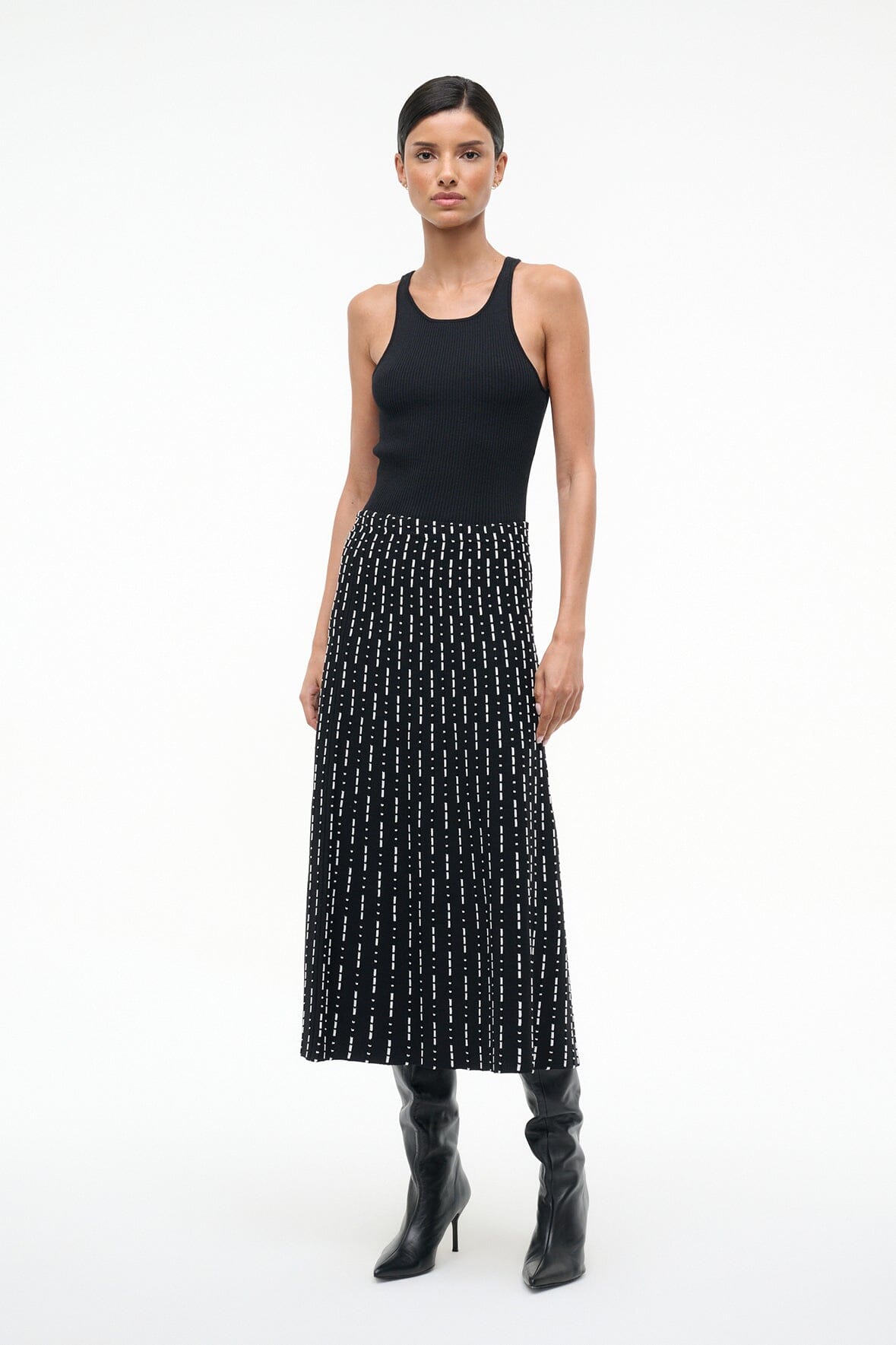 Lena Skirt Black Geo | STAUD Trending