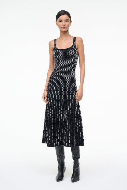 Ellison Dress Black Geo | STAUD Trending
