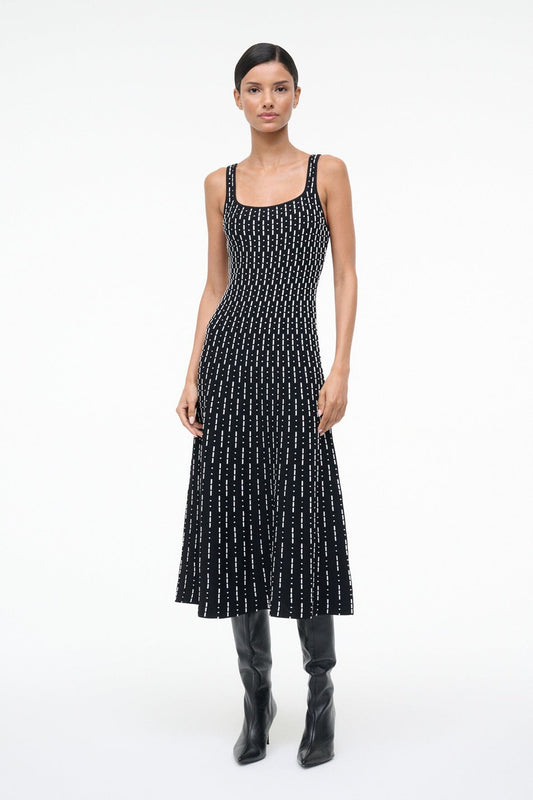 Ellison Dress Black Geo | STAUD Trending