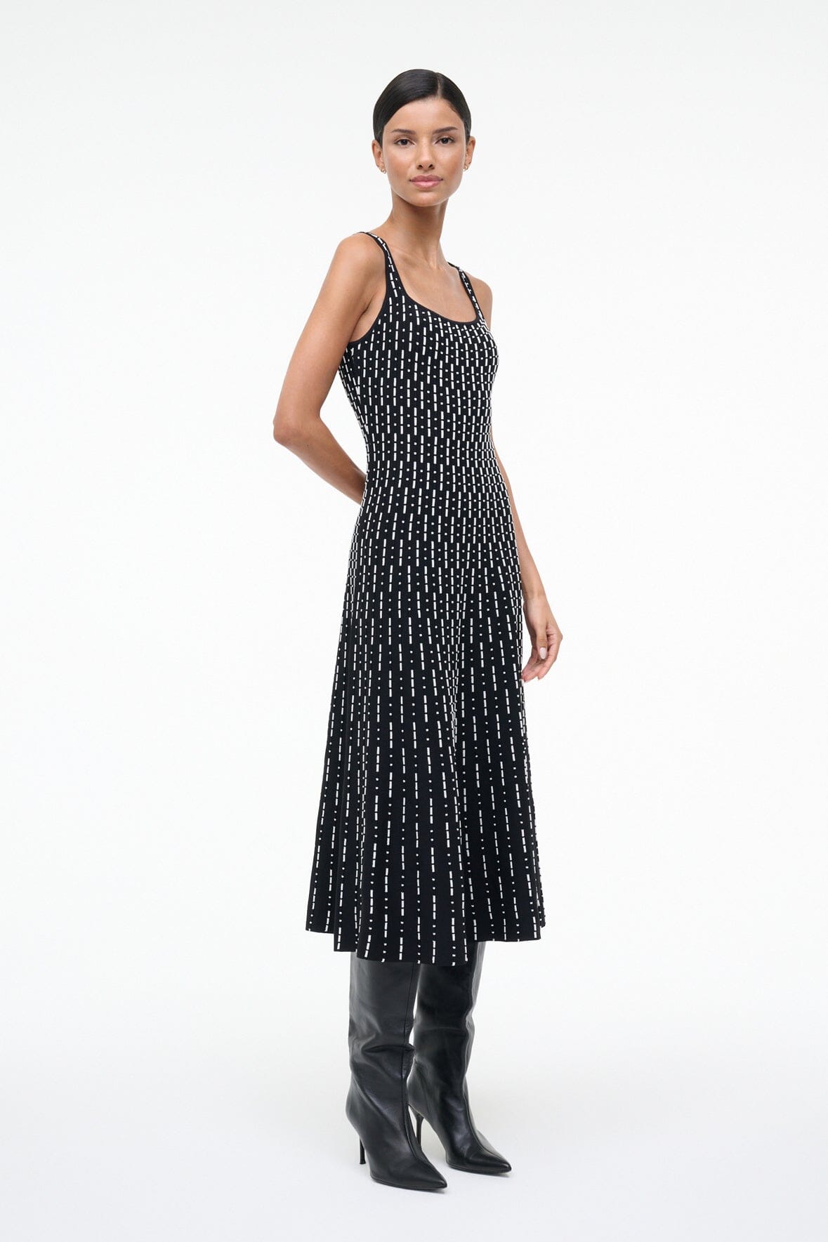 Ellison Dress Black Geo | STAUD Trending