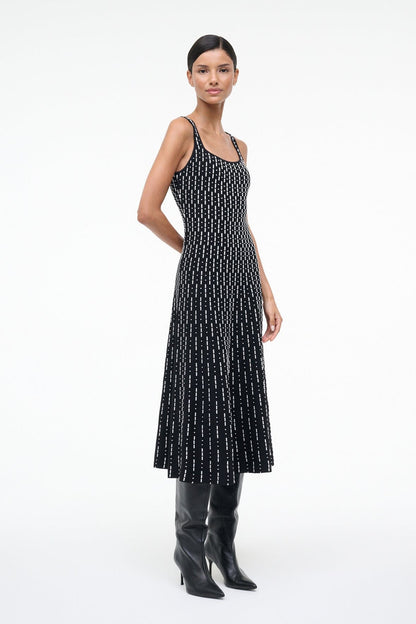 Ellison Dress Black Geo | STAUD Trending