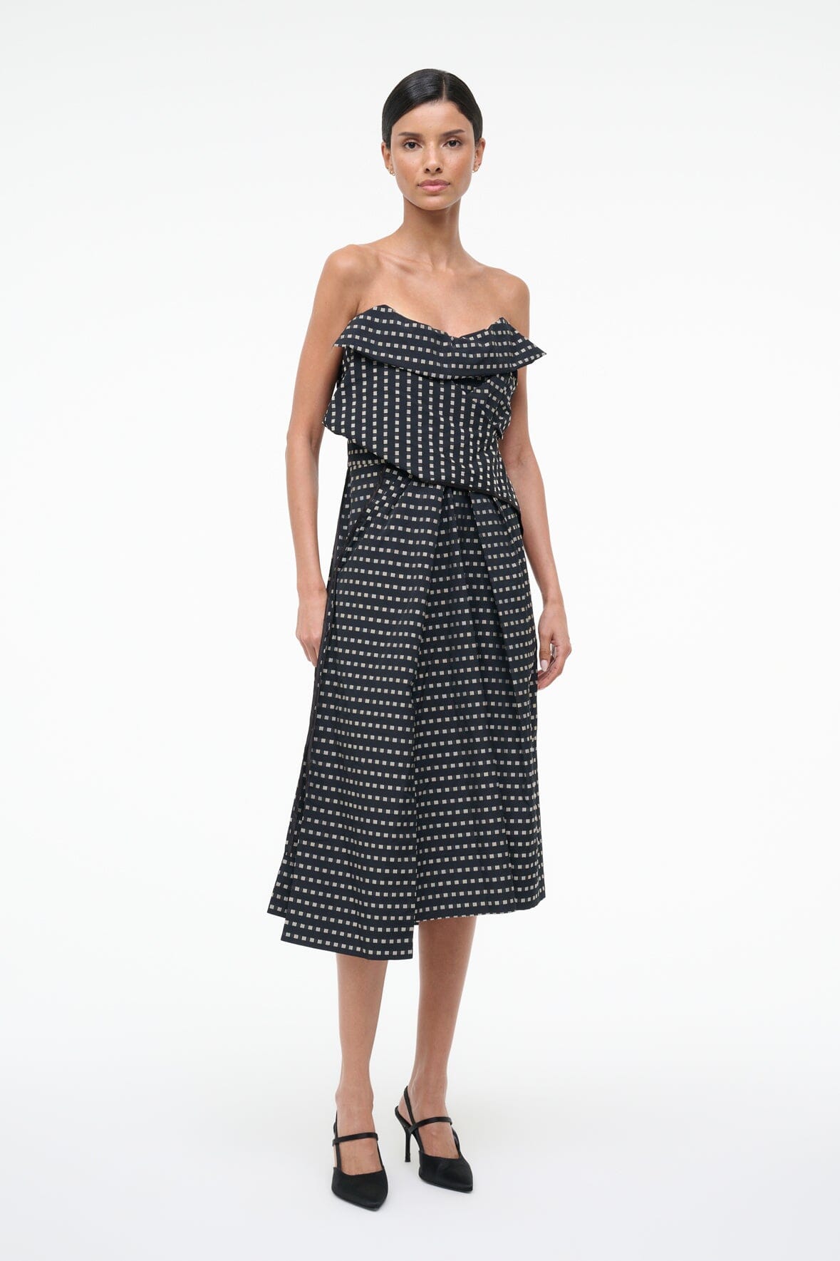 Alessia Dress Black Geo | STAUD Trusted