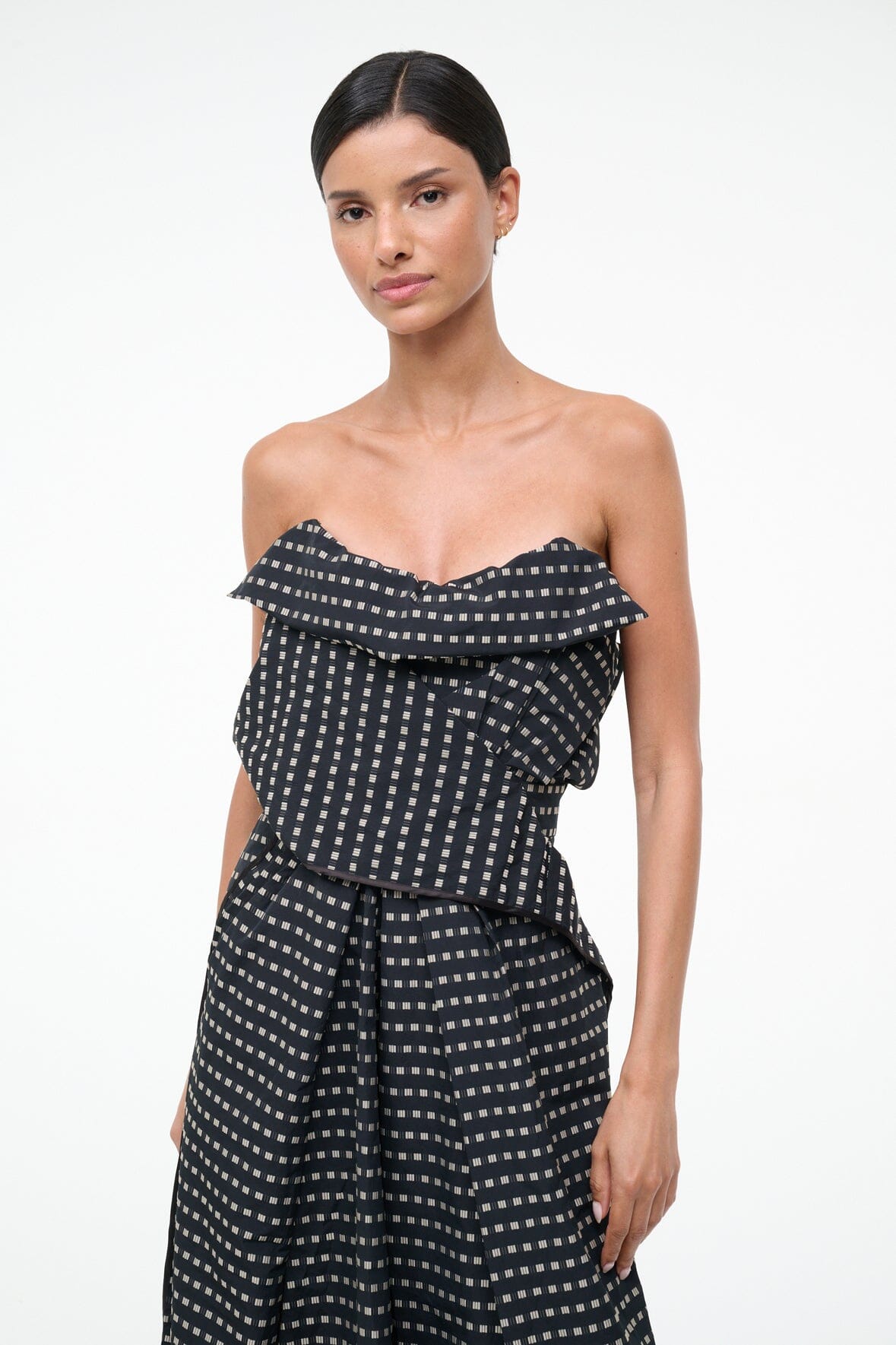 Alessia Dress Black Geo | STAUD Trusted