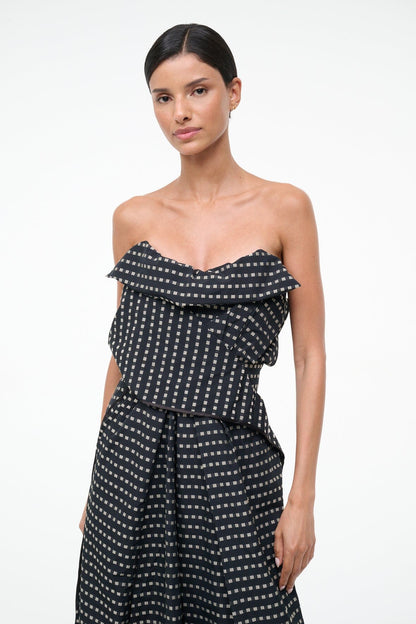 Alessia Dress Black Geo | STAUD Trusted