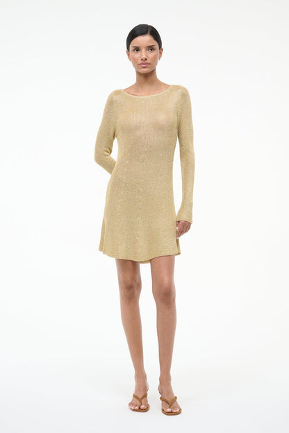 Nikitta Mini Dress Gold | STAUD Sale