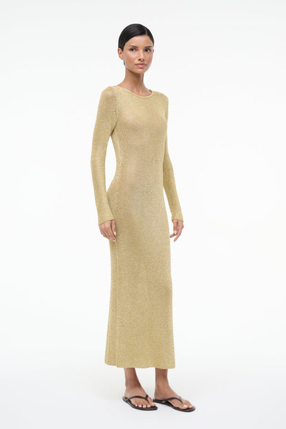 Nikitta Dress Gold | STAUD Hot Sale