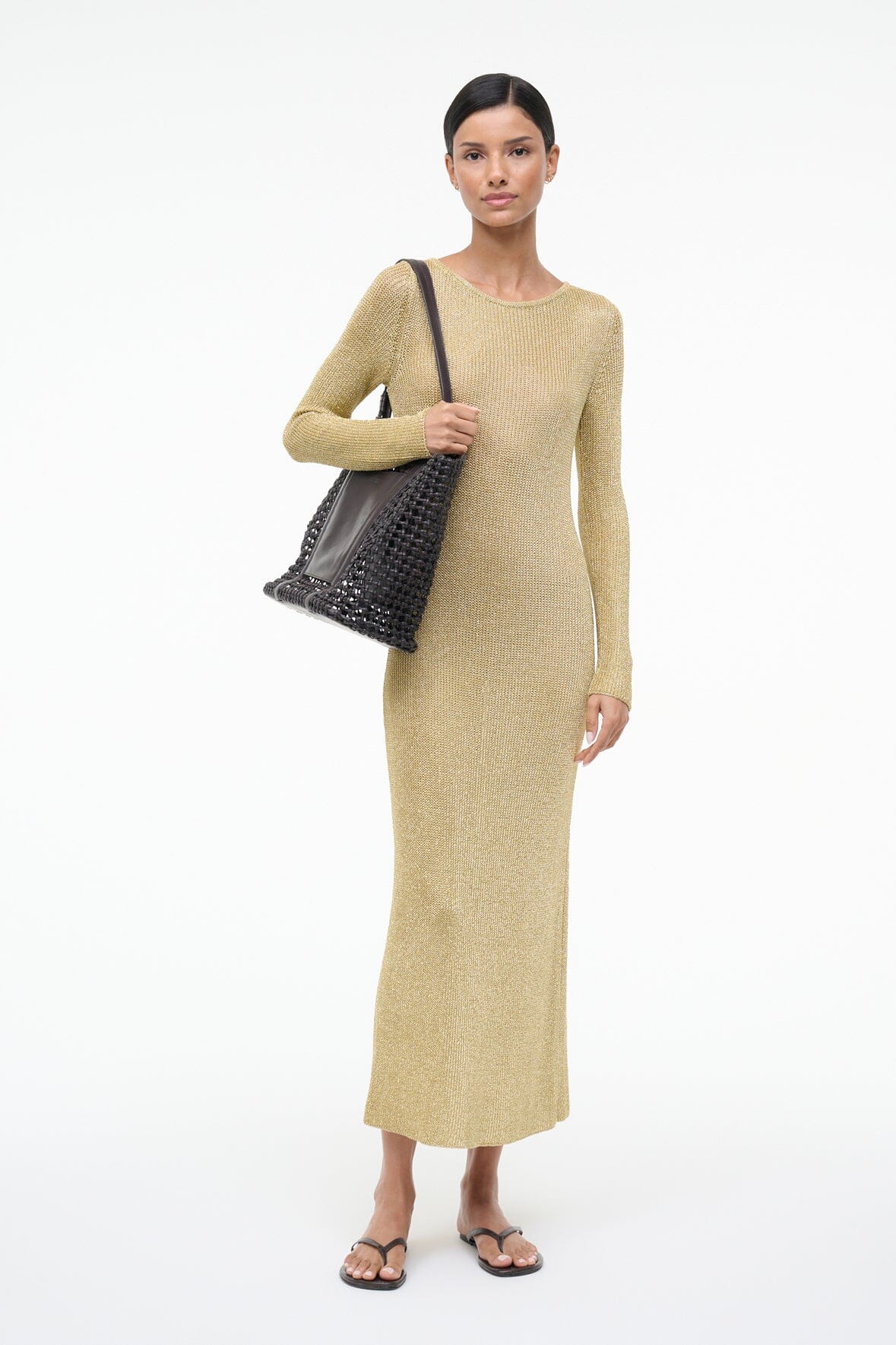 Nikitta Dress Gold | STAUD Hot Sale