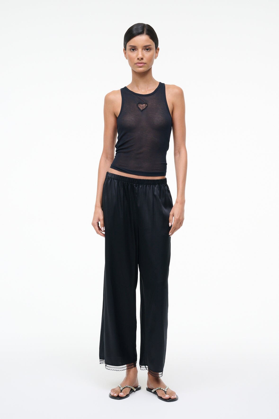 Kirby Silk Pant Black | STAUD Essential