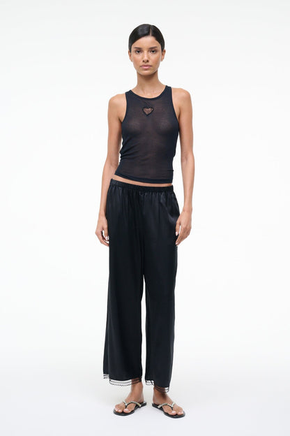Kirby Silk Pant Black | STAUD Essential