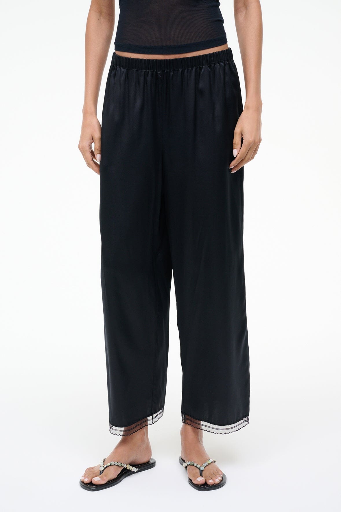 Kirby Silk Pant Black | STAUD Essential