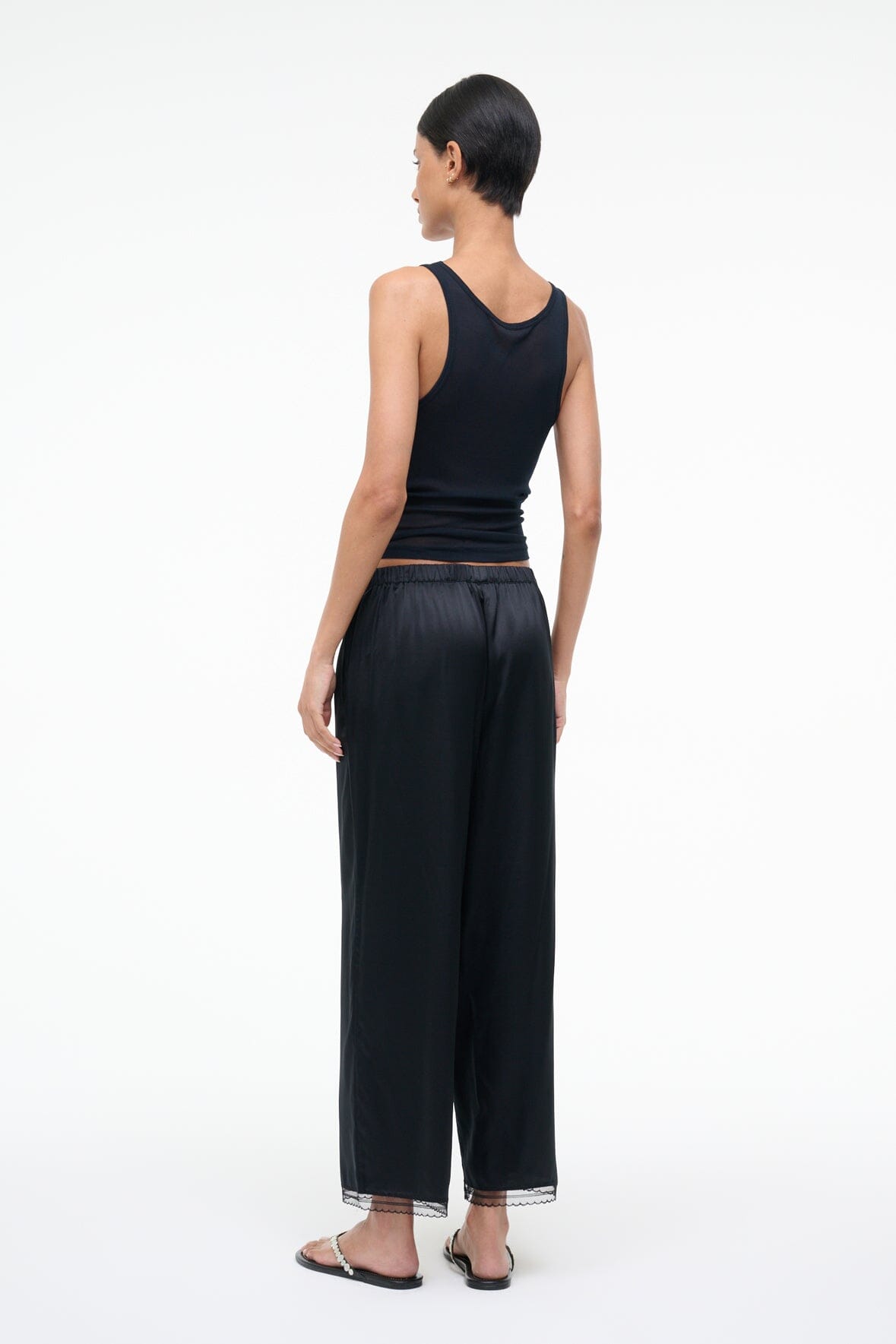 Kirby Silk Pant Black | STAUD Essential