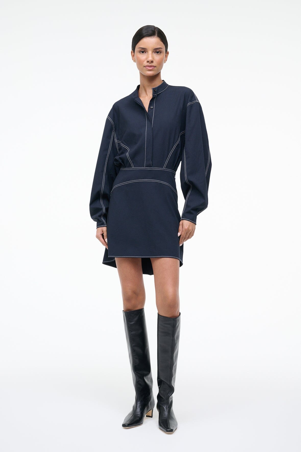 Kiln Dress Navy | STAUD Great Value