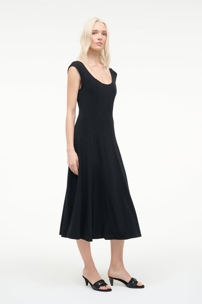 Charlotte Jersey Dress Black | STAUD Trending