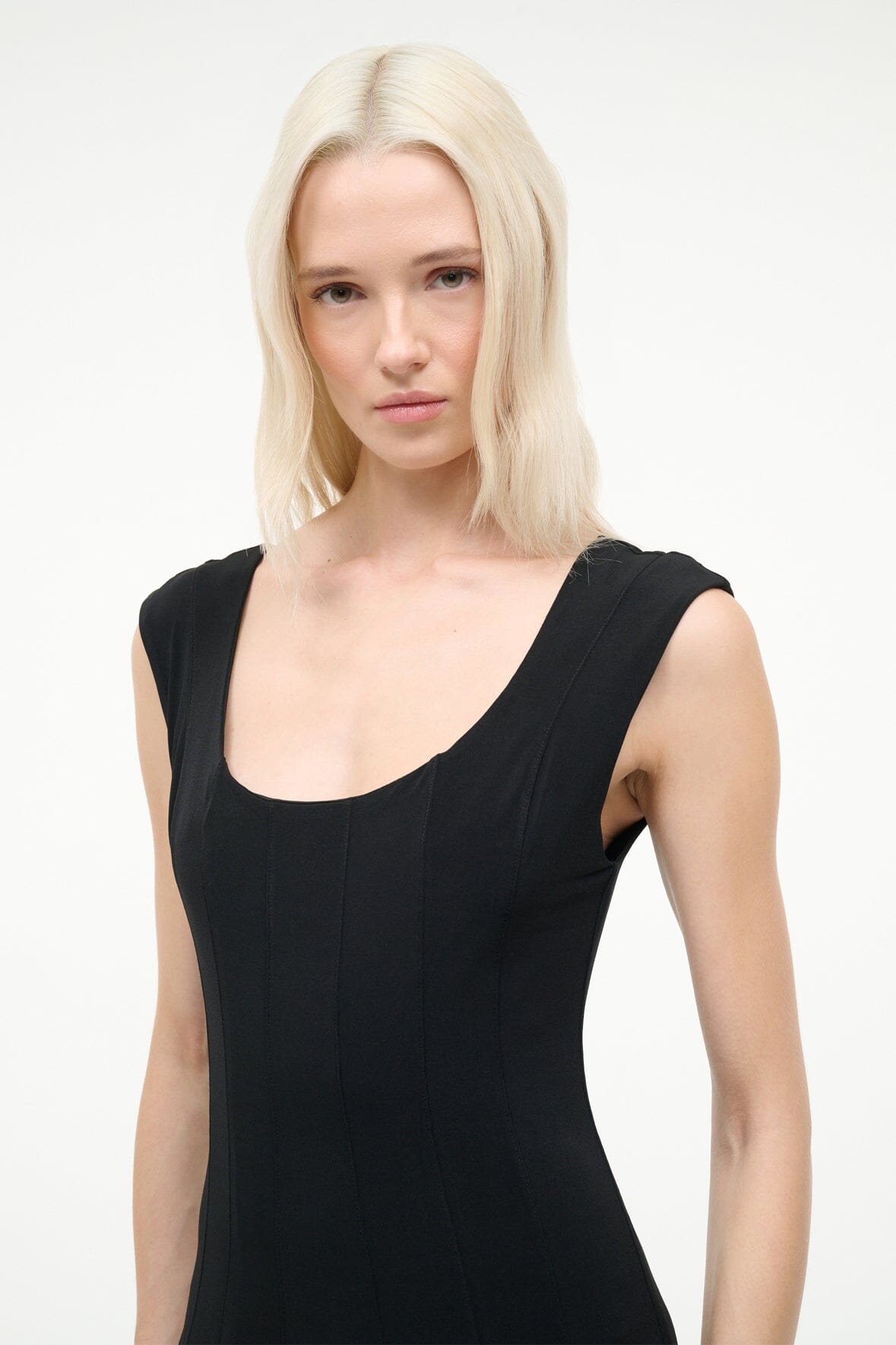 Charlotte Jersey Dress Black | STAUD Trending