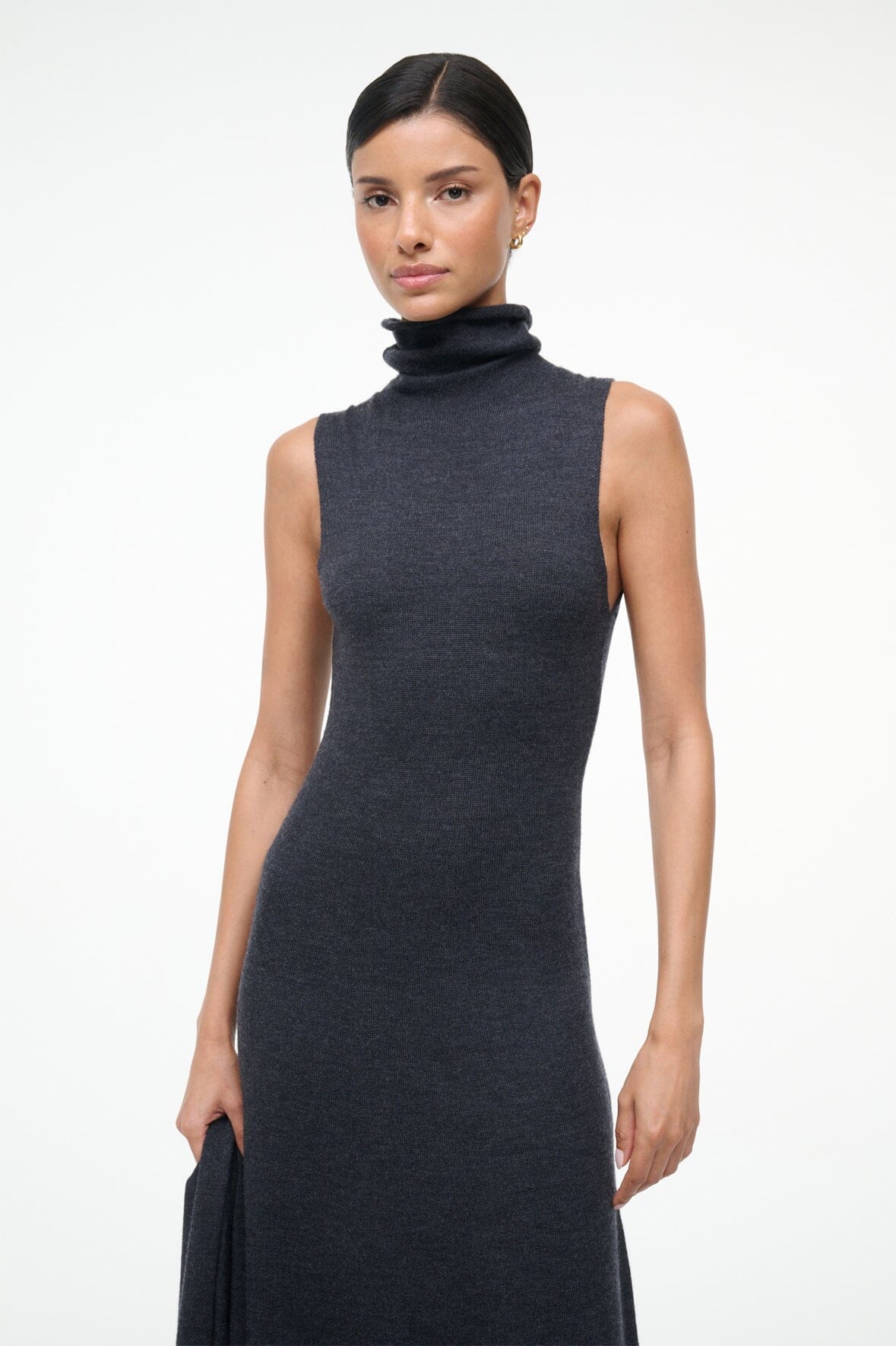 Canal Midi Dress Charcoal | STAUD Premium