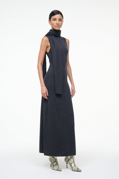 Canal Midi Dress Charcoal | STAUD Premium