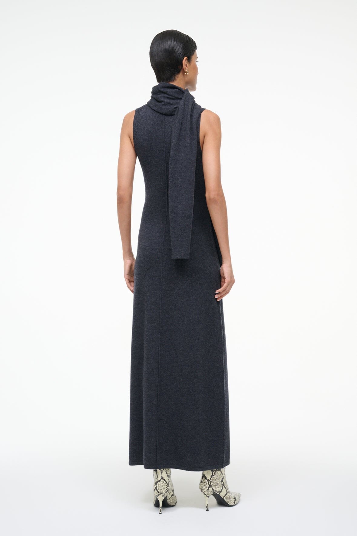 Canal Midi Dress Charcoal | STAUD Premium