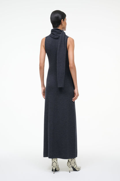 Canal Midi Dress Charcoal | STAUD Premium