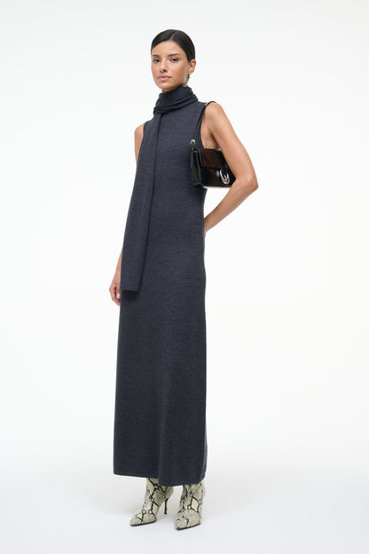 Canal Midi Dress Charcoal | STAUD Premium