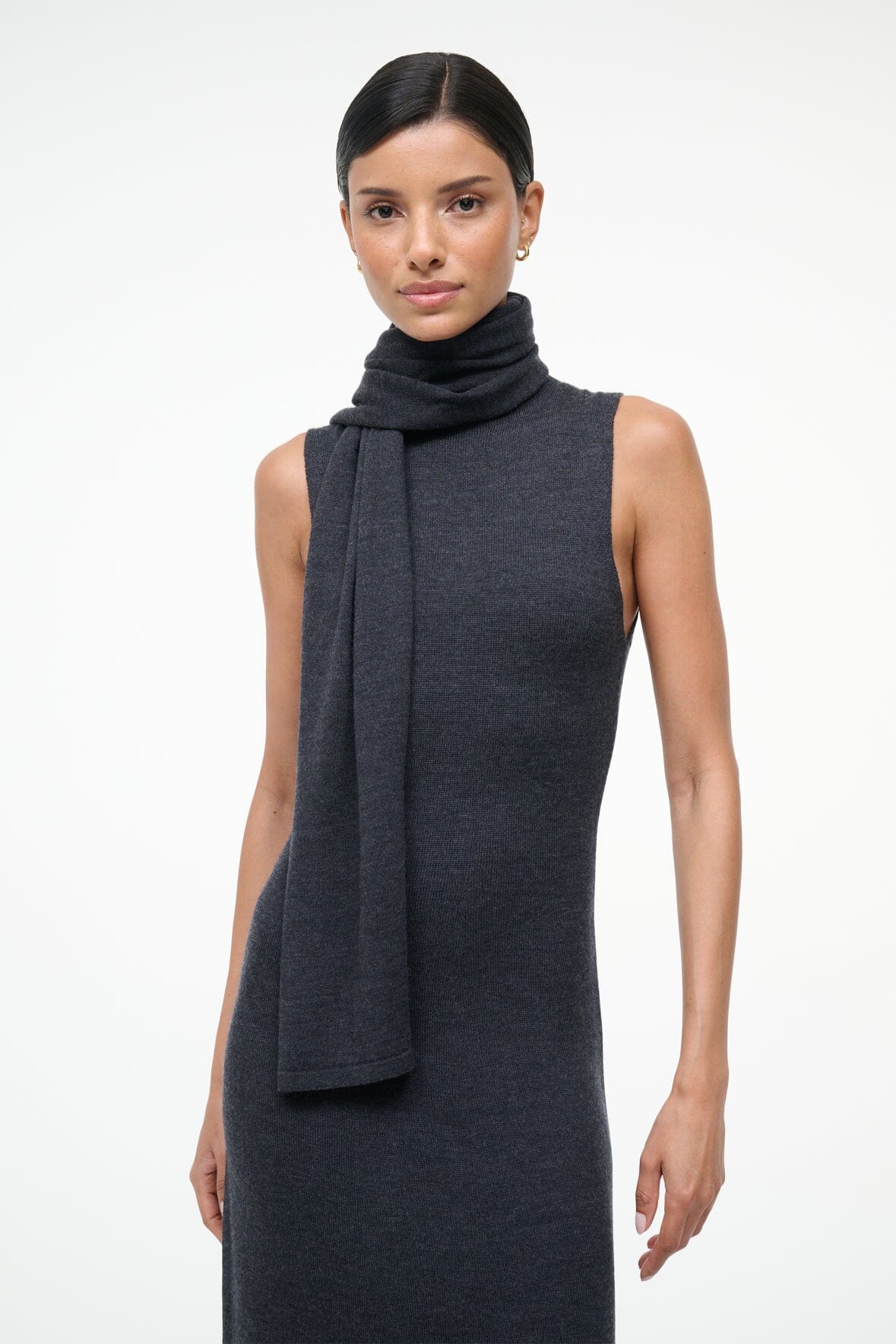 Canal Midi Dress Charcoal | STAUD Premium