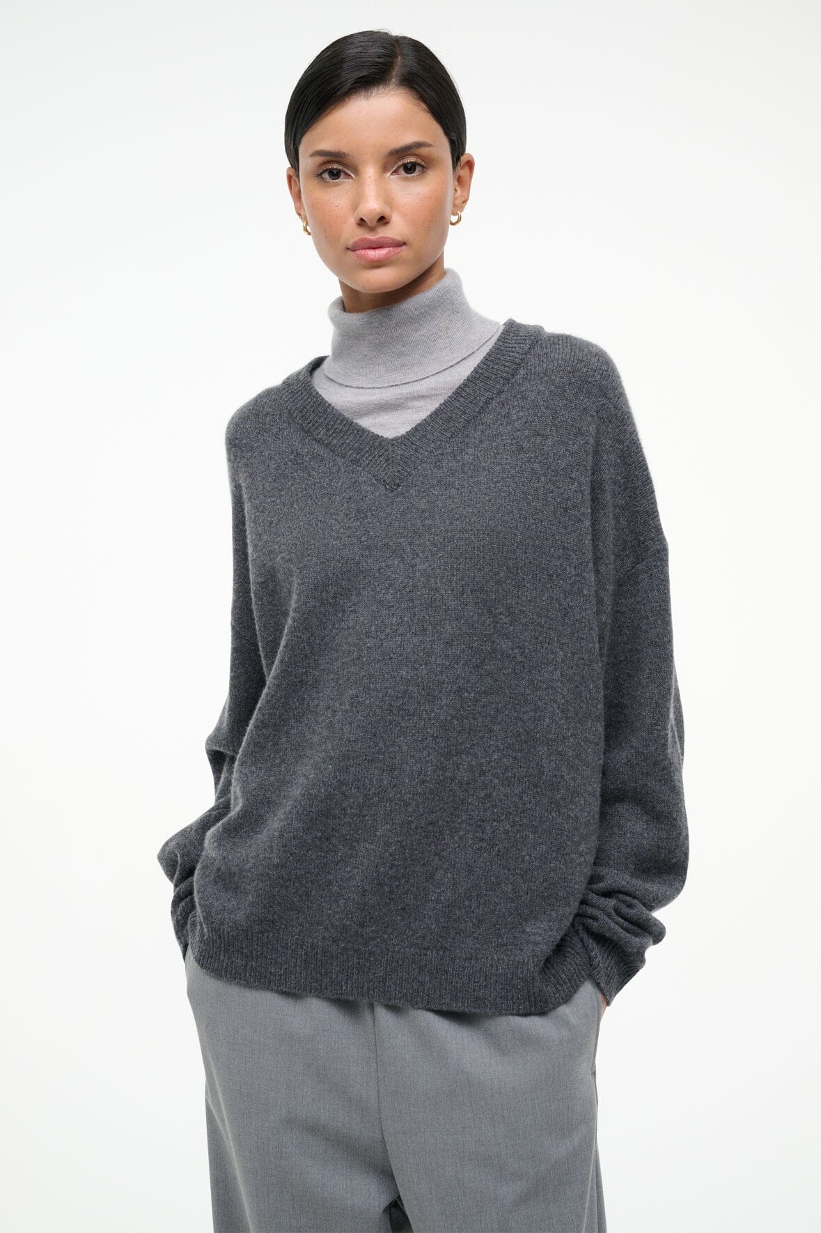 Doris Cashmere Sweater Charcoal | STAUD Latest
