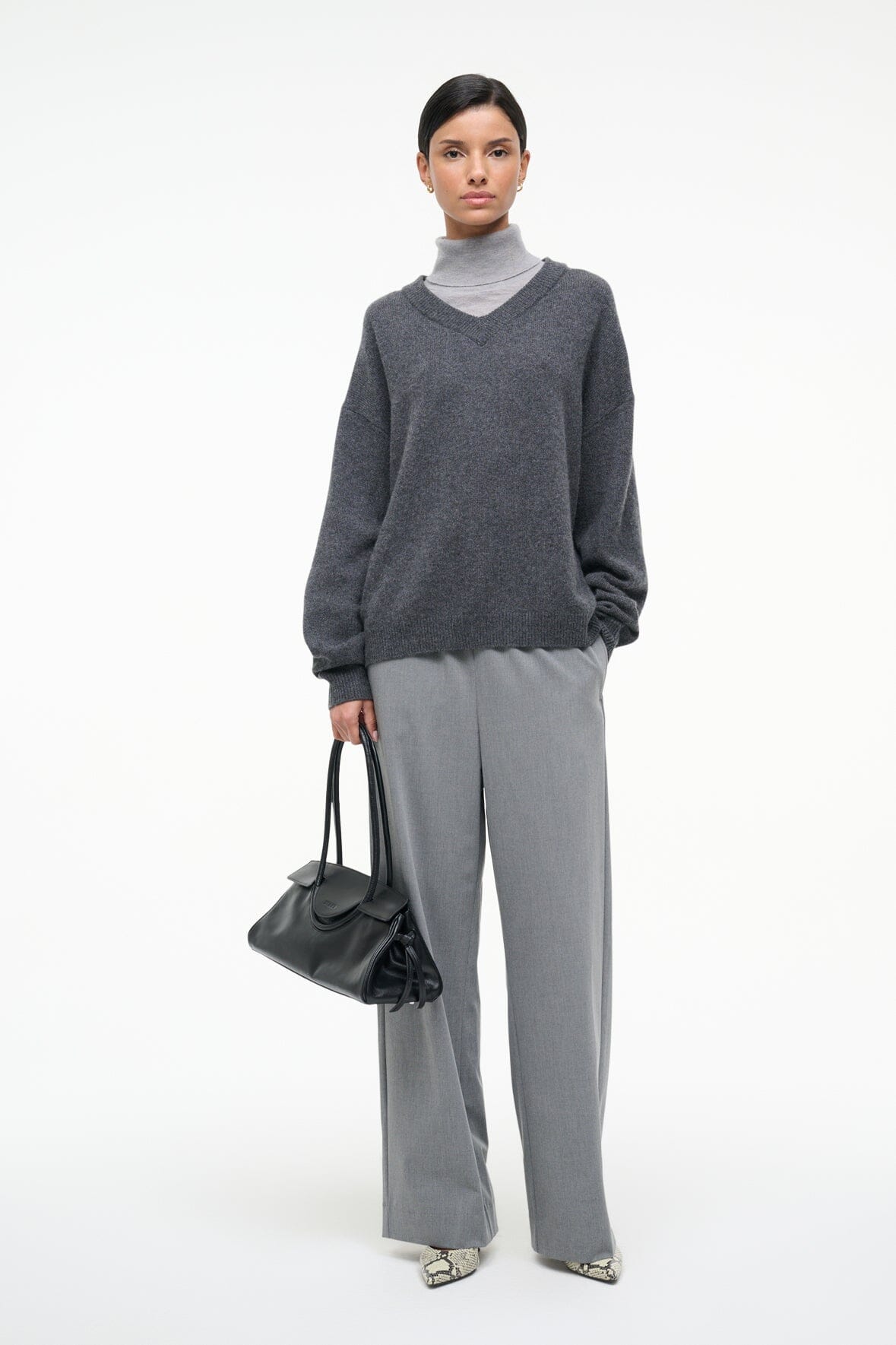 Doris Cashmere Sweater Charcoal | STAUD Latest