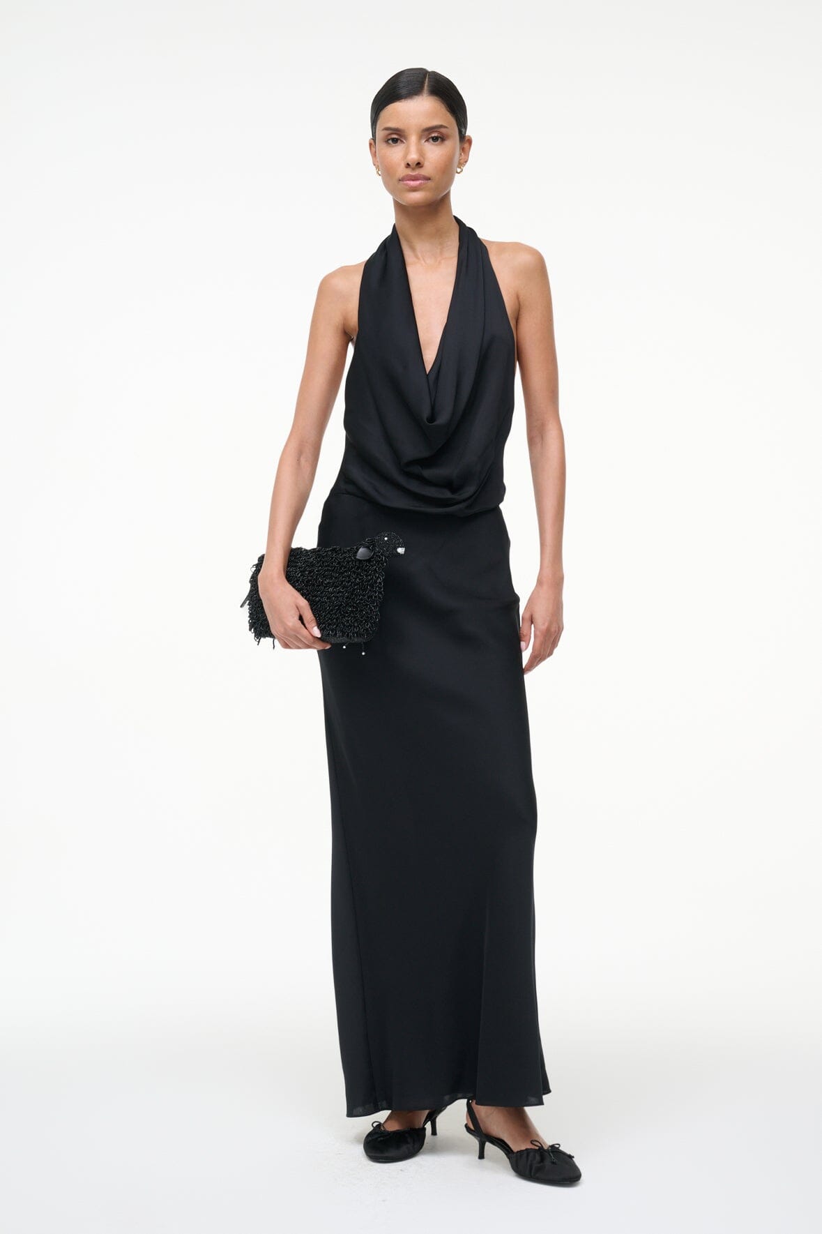 Poppi Silk Dress Black | STAUD Featured